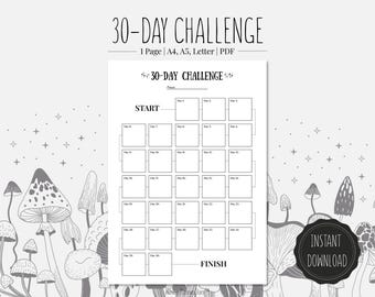 30-day Challenge | Printable PDF | A4, A5, Letter format