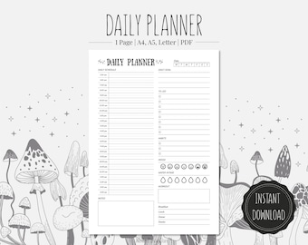 Daily Planner Printable | 12H & 24H Schedule, To-Do List (PDF)
