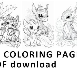 10 Coloring Pages of Cute Dragon Babies