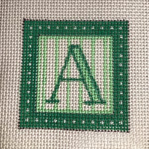 Mini Custom Bag Charm Initial Needlepoint hand painted vibrant, great personalized gift idea 2" perfect size ornament, bag charm or tabletop image 7