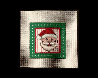 Mini Santa Super Cute Bag Charms, Versatile, Needlepoint hand painted canvas, 2" perfect size as an ornament, bag charm, tabletop display