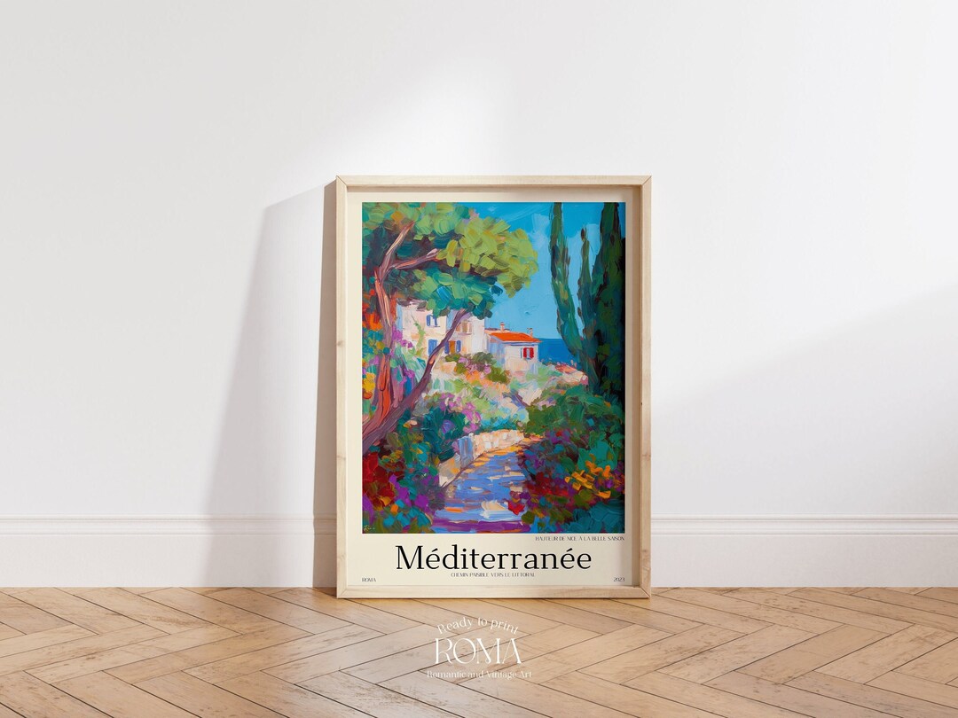 Mediterranean Travel Poster | French Riviera Decor | Mediterranean Art ...