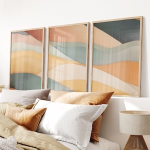 Set of 3 Prints, Abstract Wall Art Set of 3, Colorful Wall Art, Printable Wall Art, Abstract Print Set Extra Large Wall Art, Above Bed Decor