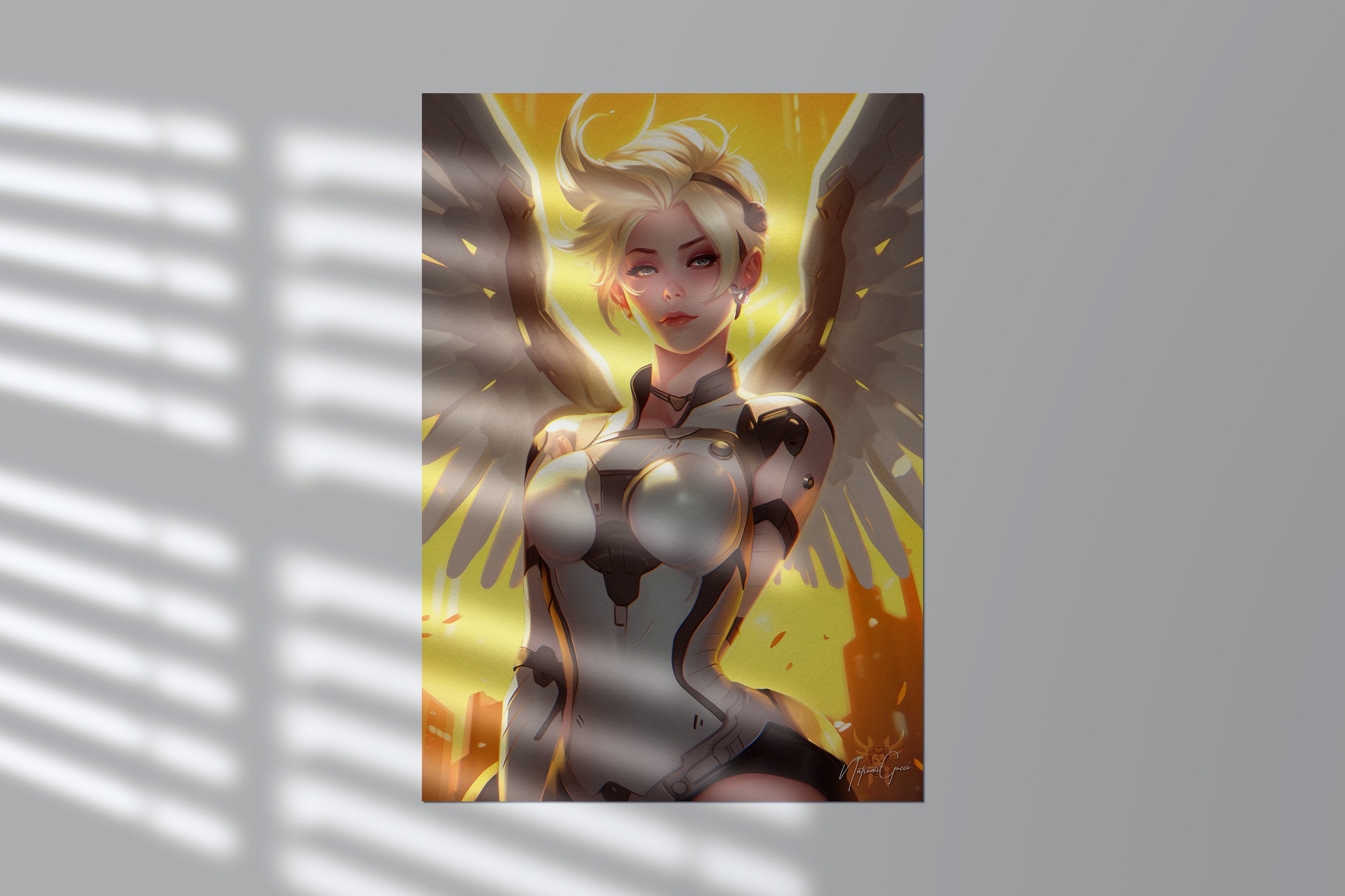 Mercy Angel Fan Art Digital Poster: Elevate Your Gaming Room With the ...