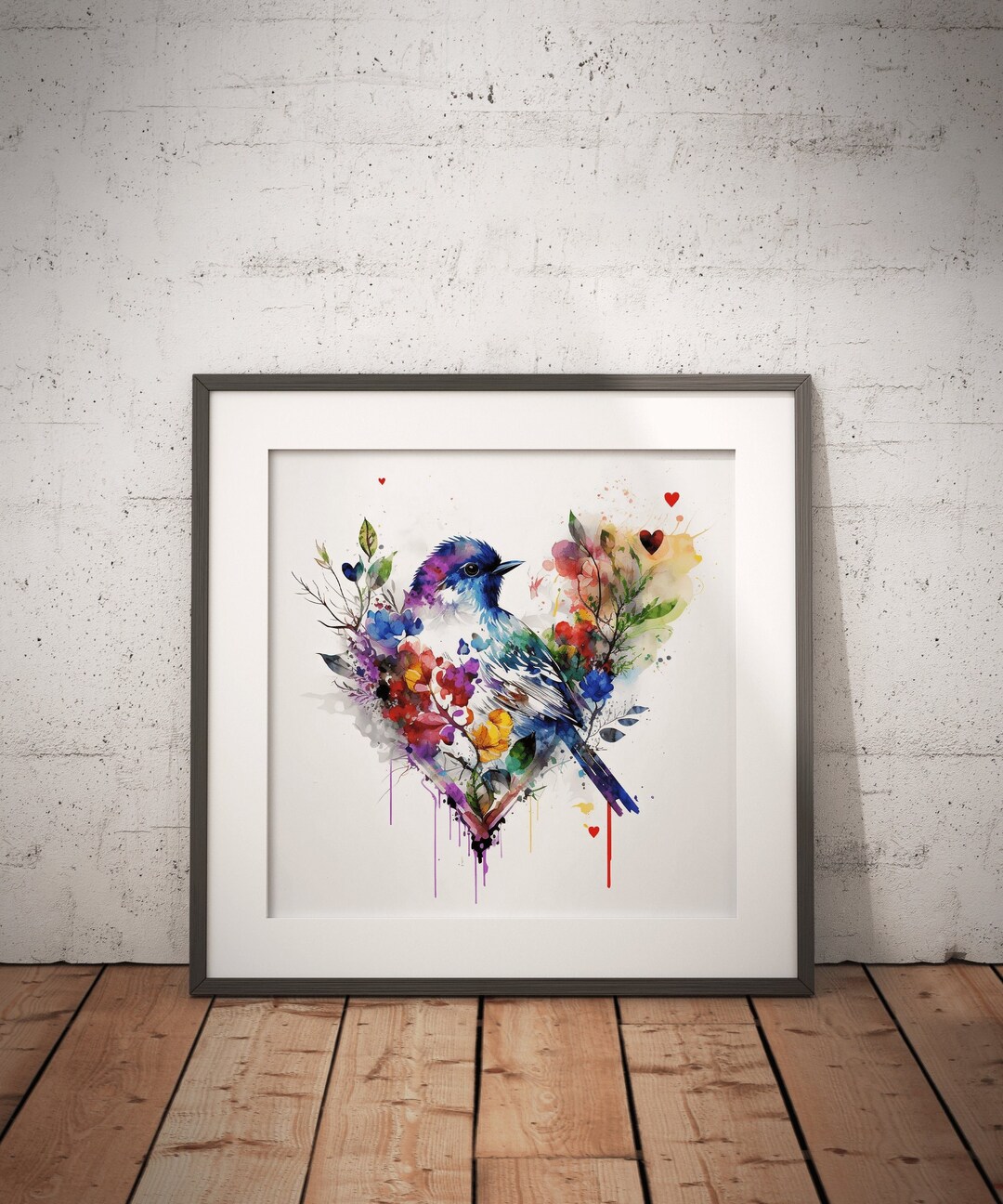 Floral Heart Wall Art Love Wall Art Digital Print Poster DIGITAL