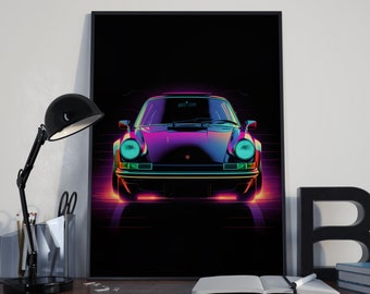 Porsche Wall Art | Porsche Poster | Digital Print Poster | DIGITAL DOWNLOAD | Porsche Illustration | Car Wall Art | Kids Room Wall Decor
