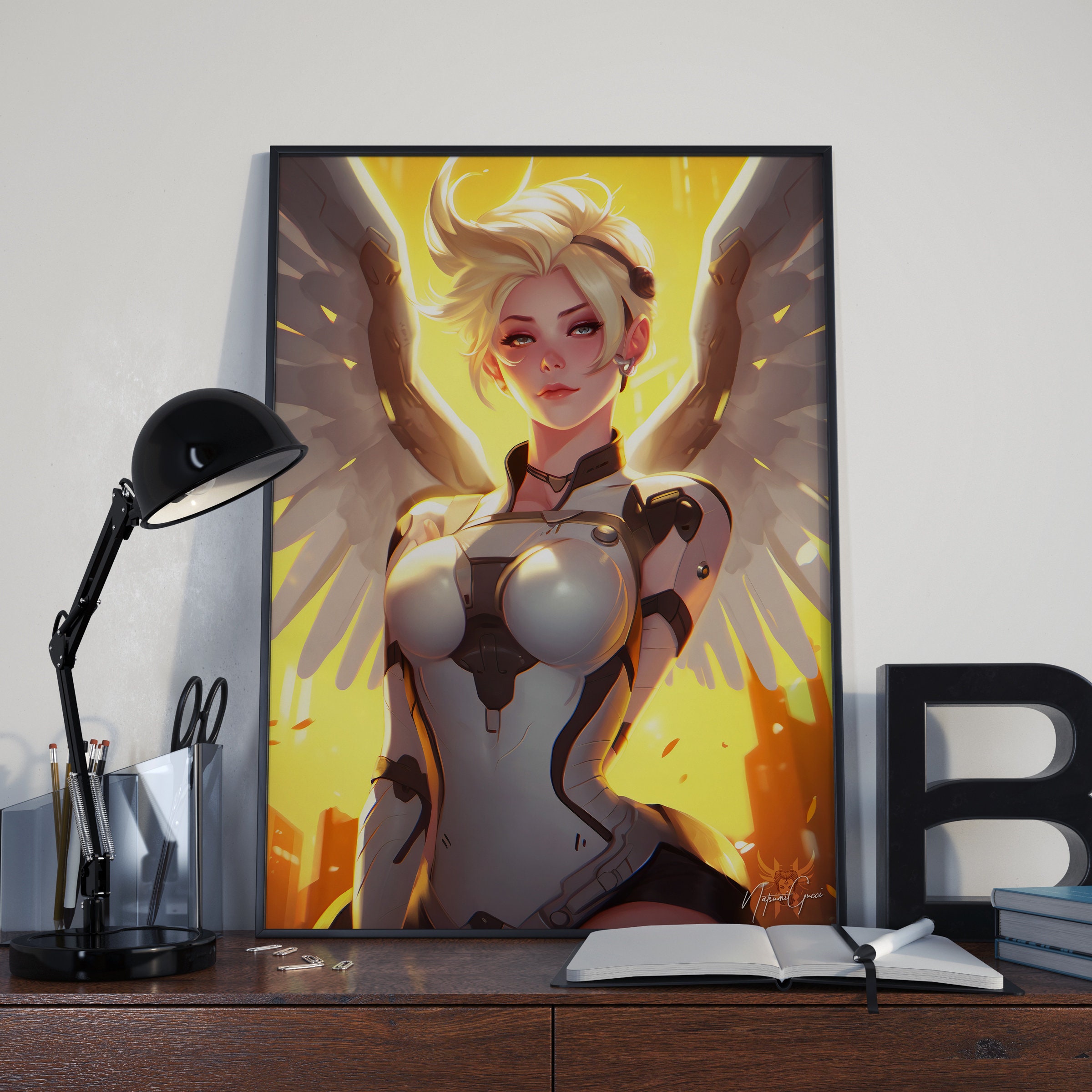 Mercy Angel Fan Art Digital Poster: Elevate Your Gaming Room With the ...