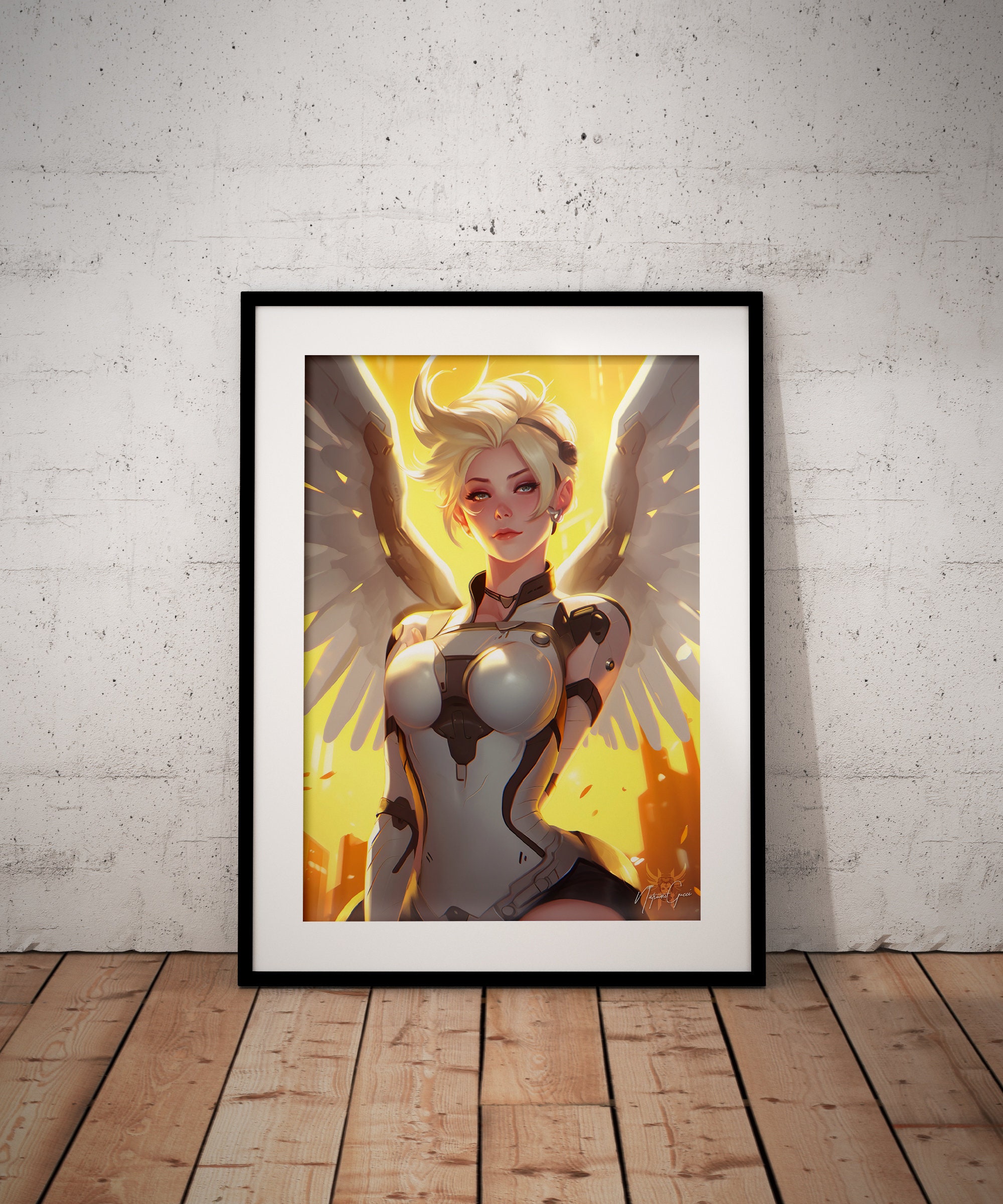 Mercy Angel Fan Art Digital Poster: Elevate Your Gaming Room With the ...