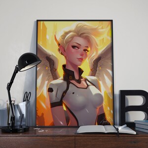 Mercy Fan Art Digital Poster: Elevate Your Gaming Room with the Fan Digital Download Wall Art, Ideal for Gift or Wall Decor