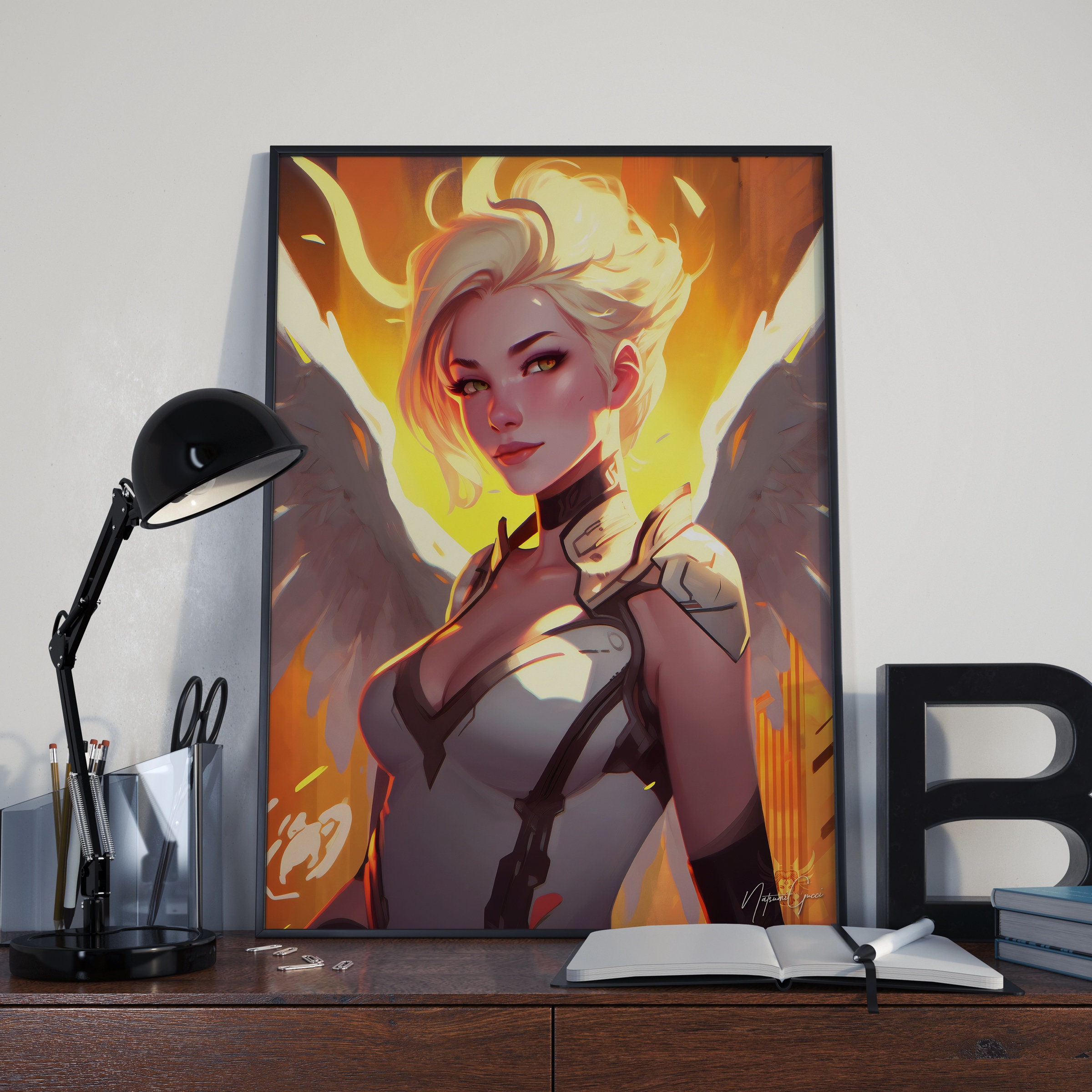 Mercy Angel Fan Art Poster: Digital Download for Gaming Den - Etsy