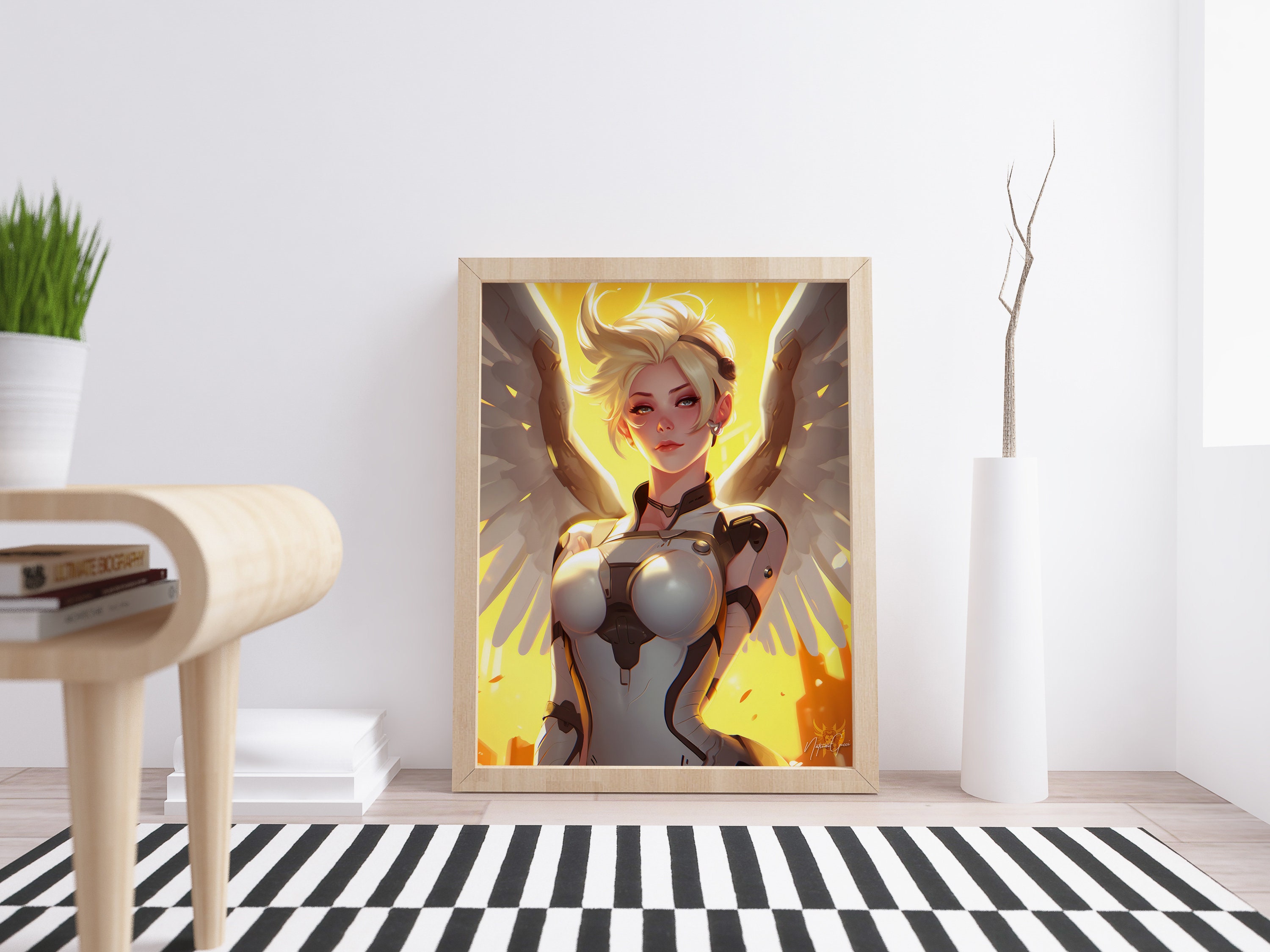 Mercy Angel Fan Art Digital Poster: Elevate Your Gaming Room With the ...