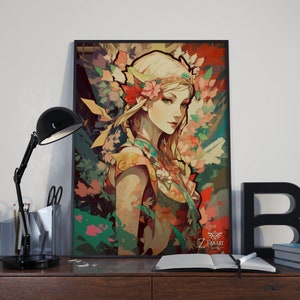 The Legend of Zelda Concept Art: Elevate Your Gaming Den with the Magic of Tears of the Kingdom Digital Poster, Ideal for Gift or Wall Decor