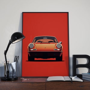 Porsche 911 Wandkunst | Porsche Poster | Digitaldruck Poster | DIGITALER DOWNLOAD | Porsche Illustration | Auto Wandkunst | Kinderzimmer Wanddekoration