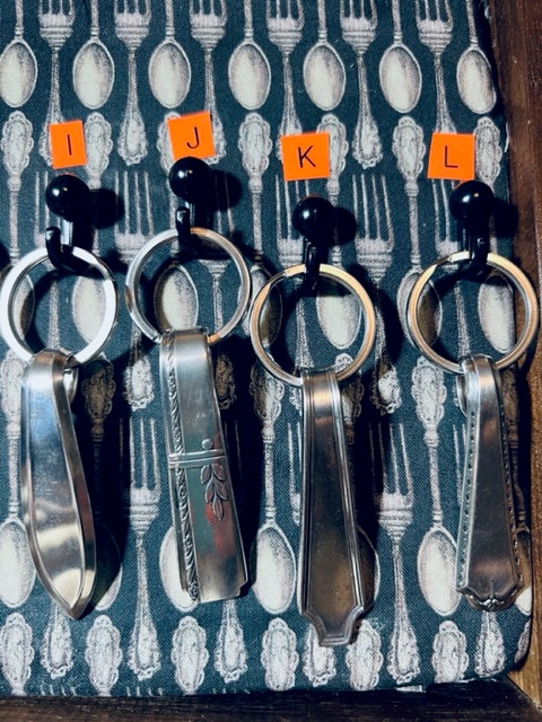 Silverware, Silverplate Keychain, Stainless Steel Key Ring, Silver