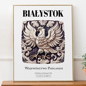 Impresión artística de azulejos de Białystok, Polonia: decoración de pared con motivos tradicionales