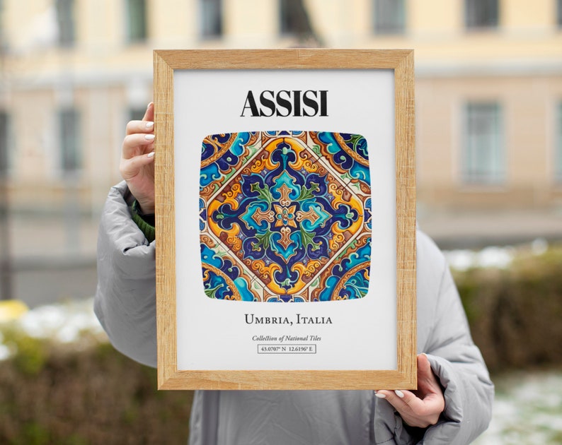 Assisi Umbria Italy Traditional Tile Pattern Aesthetic Wall - Etsy