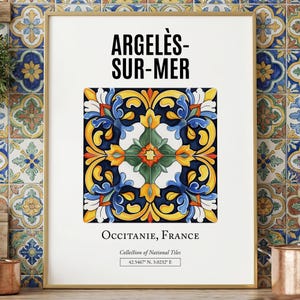 Argelès-sur-Mer Frankreich Fliesen Kunstdruck, Occitanie Decor