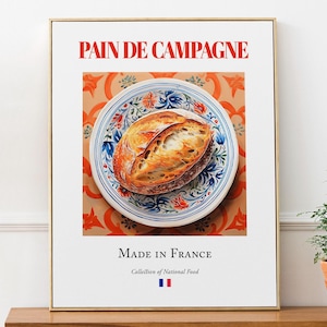 Impression pain de campagne, pain français sur carreau de Maiolica, décoration de cuisine
