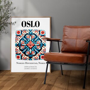 Oslo, Norge, Traditional Tile Pattern Aesthetic Wall Art Decor Print Poster image 3