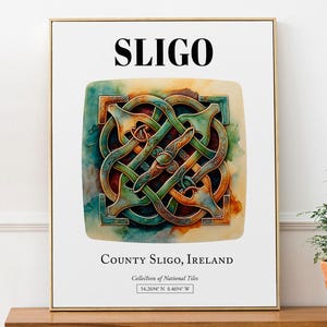 Sligo, County Sligo, Ireland, Traditional Tile Pattern Aesthetic Wall Art Decor Print Poster