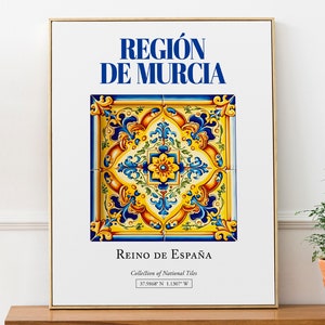 Región De Murcia, Spain, Aesthetic Folk Traditional Tile, Wall Art ...