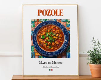 Pozole Art Print, Mexican Cuisine Poster, Foodie Gift