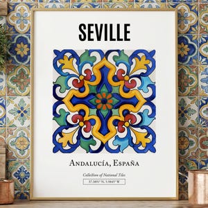 Seville Tile Pattern Poster: Andalusian Elegance in Wall Art