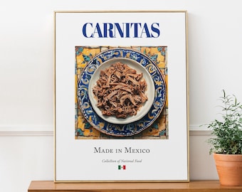 Carnitas Traditional Mexican Food, Kitchen and Restaurant Decor, Pulled Pork Print, Food Lover Gift