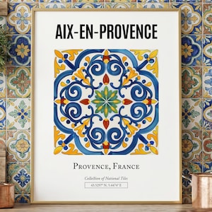 Aix-en-Provence Oliwkowe płytki artystyczne, dekoracja ścienna we Francji