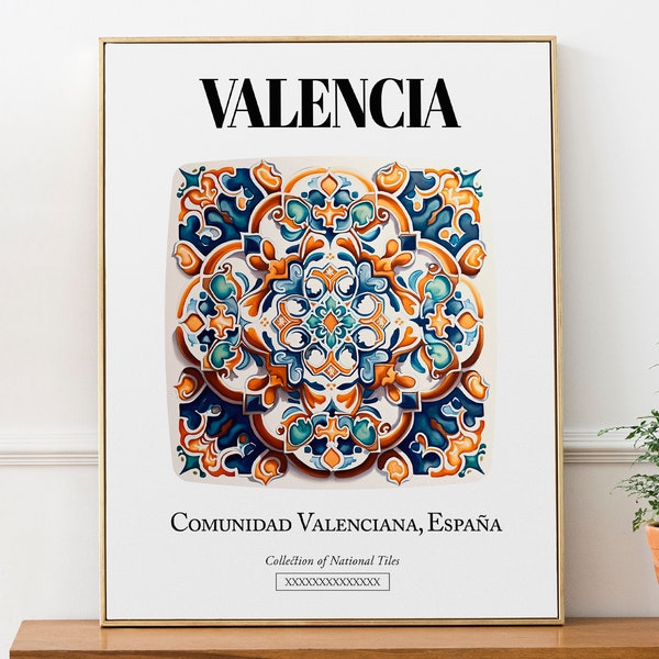 Valencia Vibrant Tile Designs Poster: Celebrating Comunidad Valenciana's Artistic Heritage