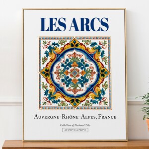 レ・ザルク、オーヴェルニュ＝ローヌ＝アルプ、フランス、ミニマルな伝統的なタイル、壁アート装飾プリントポスター、リビングルームの装飾