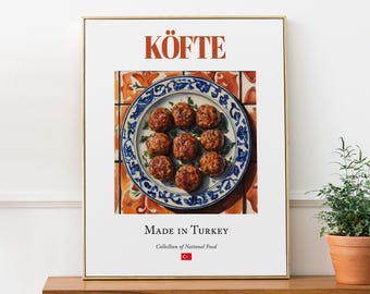 Turkish Köfte Print: Traditional Meatballs Cuisine Wall Art