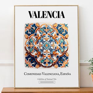 Valencia Vibrant Tile Designs Poster: Celebrating Comunidad Valenciana&#39;s Artistic Heritage