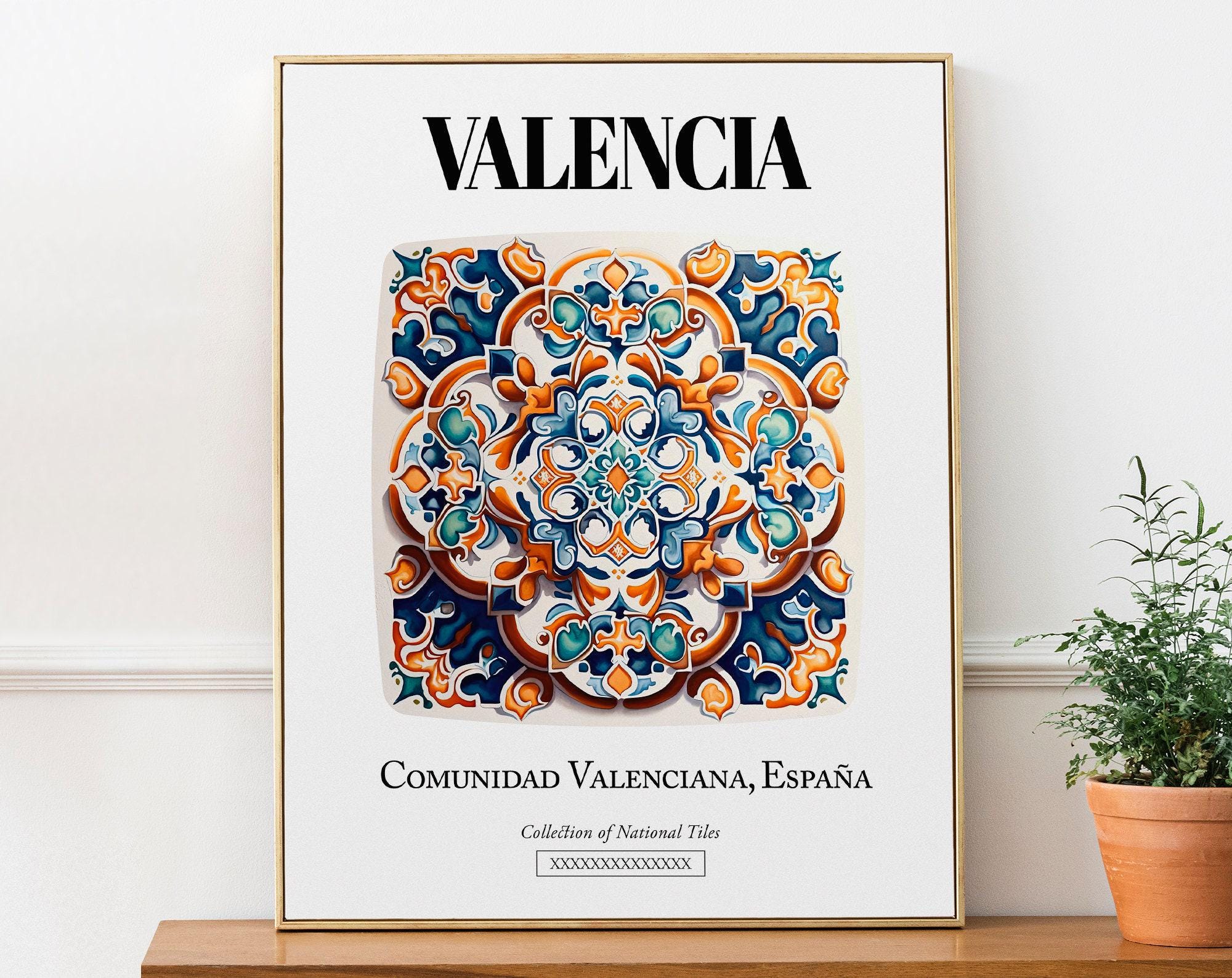 Valencia Vibrant Tile Designs Poster: Celebrating Comunidad Valenciana's Artistic Heritage