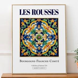 Les Rousses, Bourgogne-Franche-Comté, France, Aesthetic Traditional Tile, Wall Art Décor Print Poster, Bedroom Wall Decor