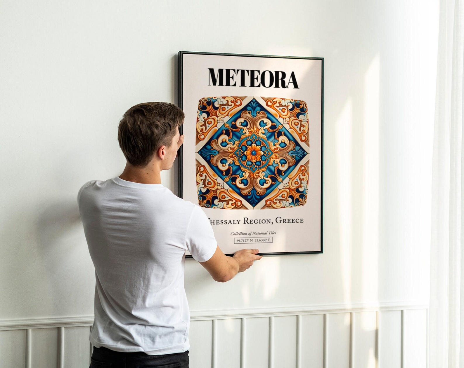 Meteora Intricate Tile Pattern Poster: Greek Mystique in Wall Art - Etsy