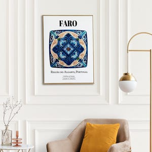 Faro Portugal Tile Art Print: Traditional Algarve Pattern Decor image 6