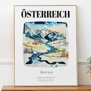 Österreich (Austria) Traditional Tile Pattern Aesthetic Wall Art Decor Print Poster