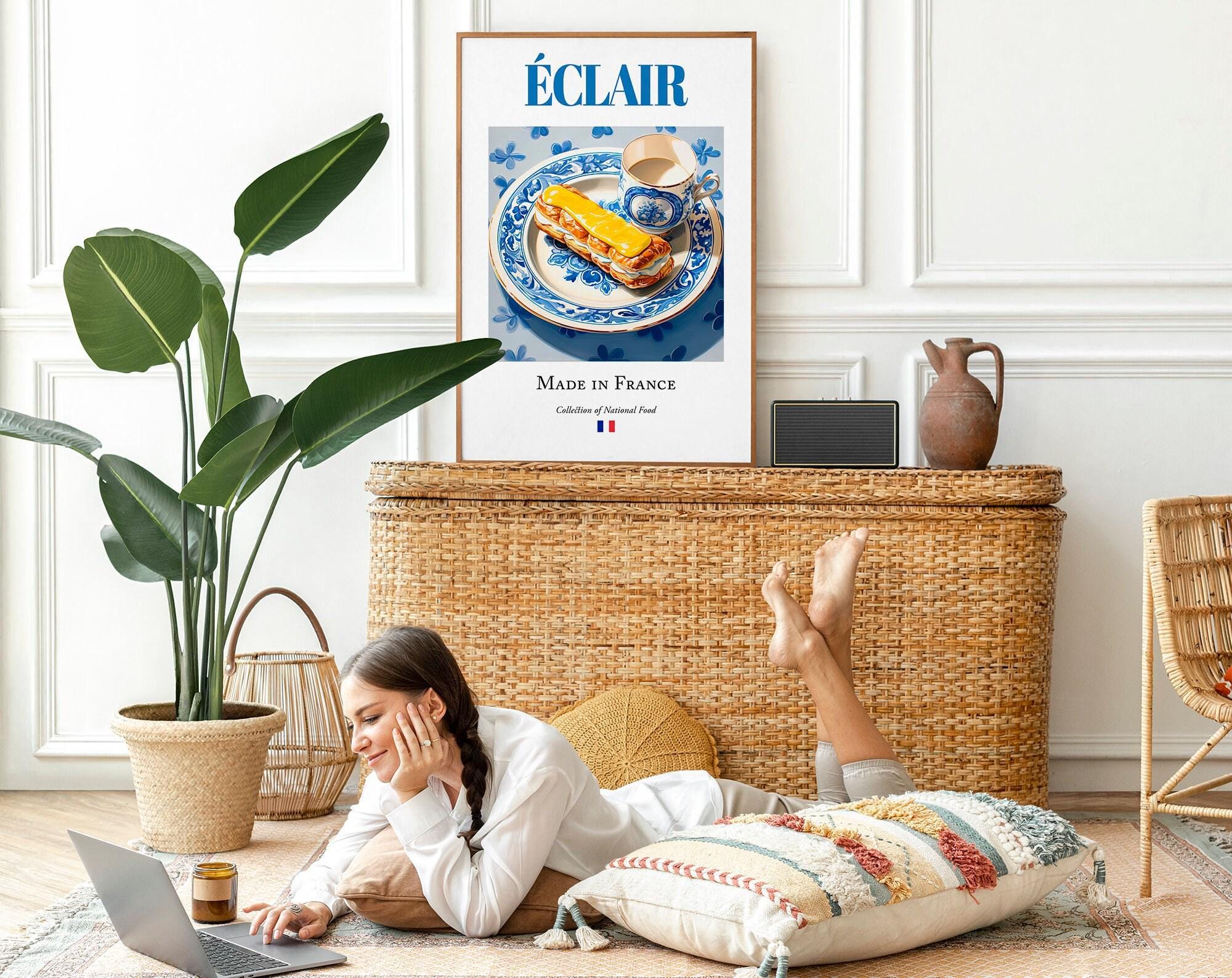 Eclair Art Print, French Food Poster, Kitchen Cafe Decor - Etsy