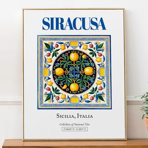 Siracusa Sizilien Fliesenbild: Italienisches Folklore-Design