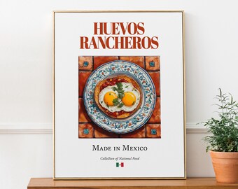 Huevos Rancheros Print, Traditional Mexican Food Poster