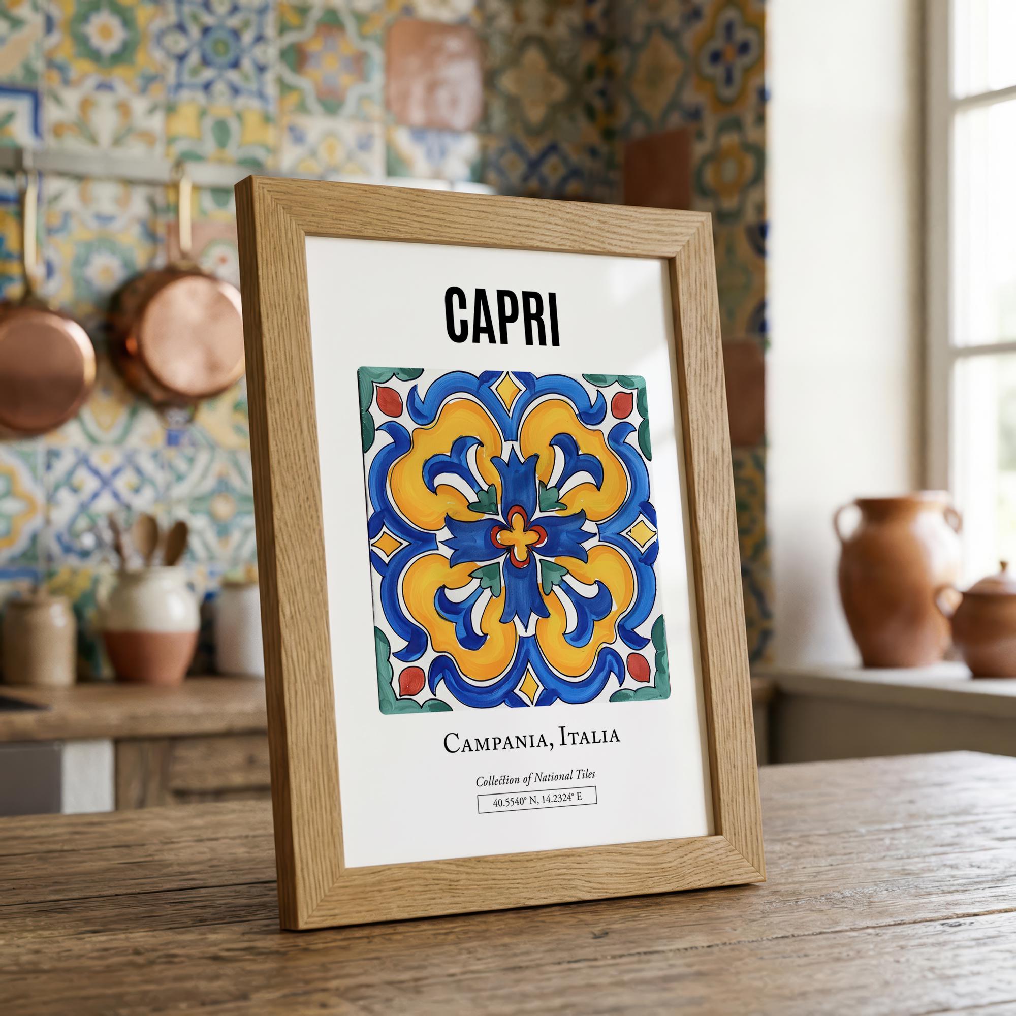 Capri Italy Lemon Tile Print, Mediterranean Wall Art - Etsy