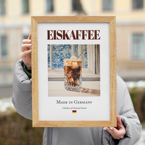 Eiskaffee on Maiolica Tile, Traditional German Beverage Drink Print Poster, Kitchen and Bar Wall Art image 7