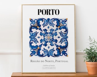 Porto Portugal Azulejo Tile Art Print Poster