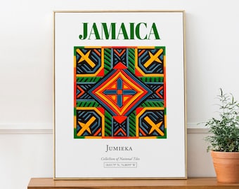 Impresión artística de azulejos de Jamaica, decoración minimalista para el hogar