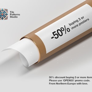 a roll of brown paper with a 50 % discount on it