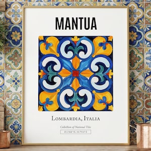 Mantua Fliesenmuster-Druck, italienische Renaissance-Wandkunst