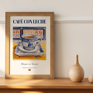 Café con Leche Print, Spanish Tile Kitchen Art Poster image 7