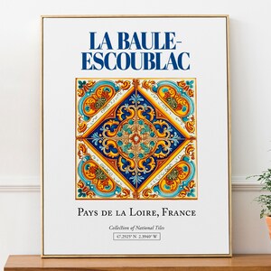 La Baule-Escoublac, Pays de la Loire, Frankreich, ästhetische traditionelle Fliese, Wand Kunst Dekor Druck Poster, Wohnzimmer Dekor