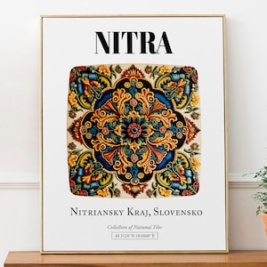 Nitra, Nitriansky Kraj, Slovensko, Traditional Tile Pattern Aesthetic Wall Art Decor Print Poster
